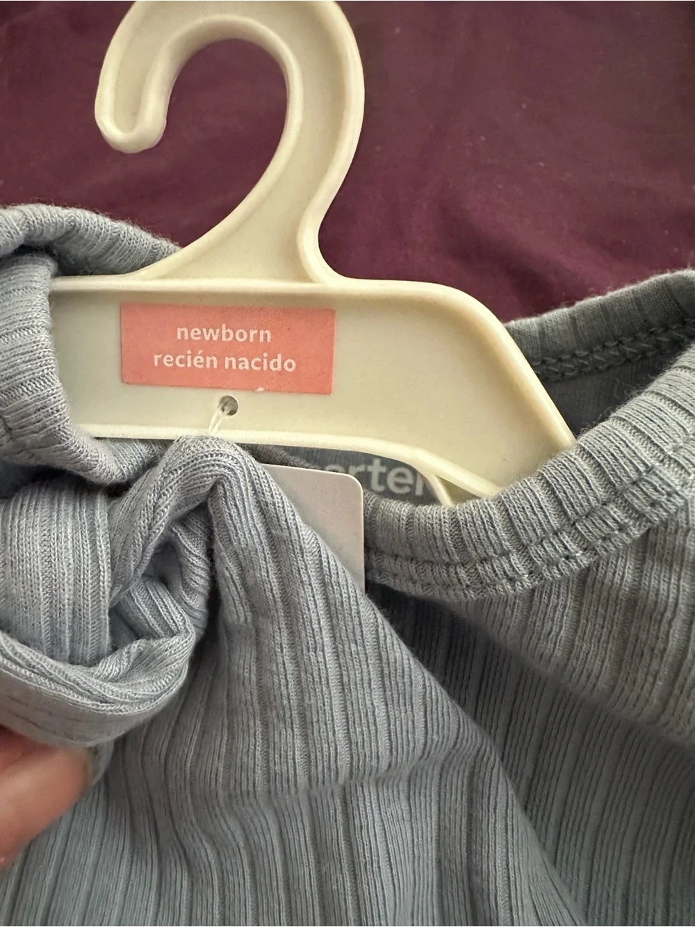 Carter's Ribbed Knot Gown Set in Light blue for twins